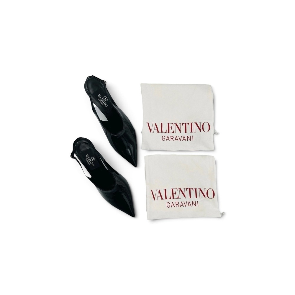 Valentino Garavani Le Salon Nero Patent Leather Slingback Pump Size 38 US 8 - Picture 8 of 10